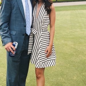 C/MEO Collective stripped halter dress